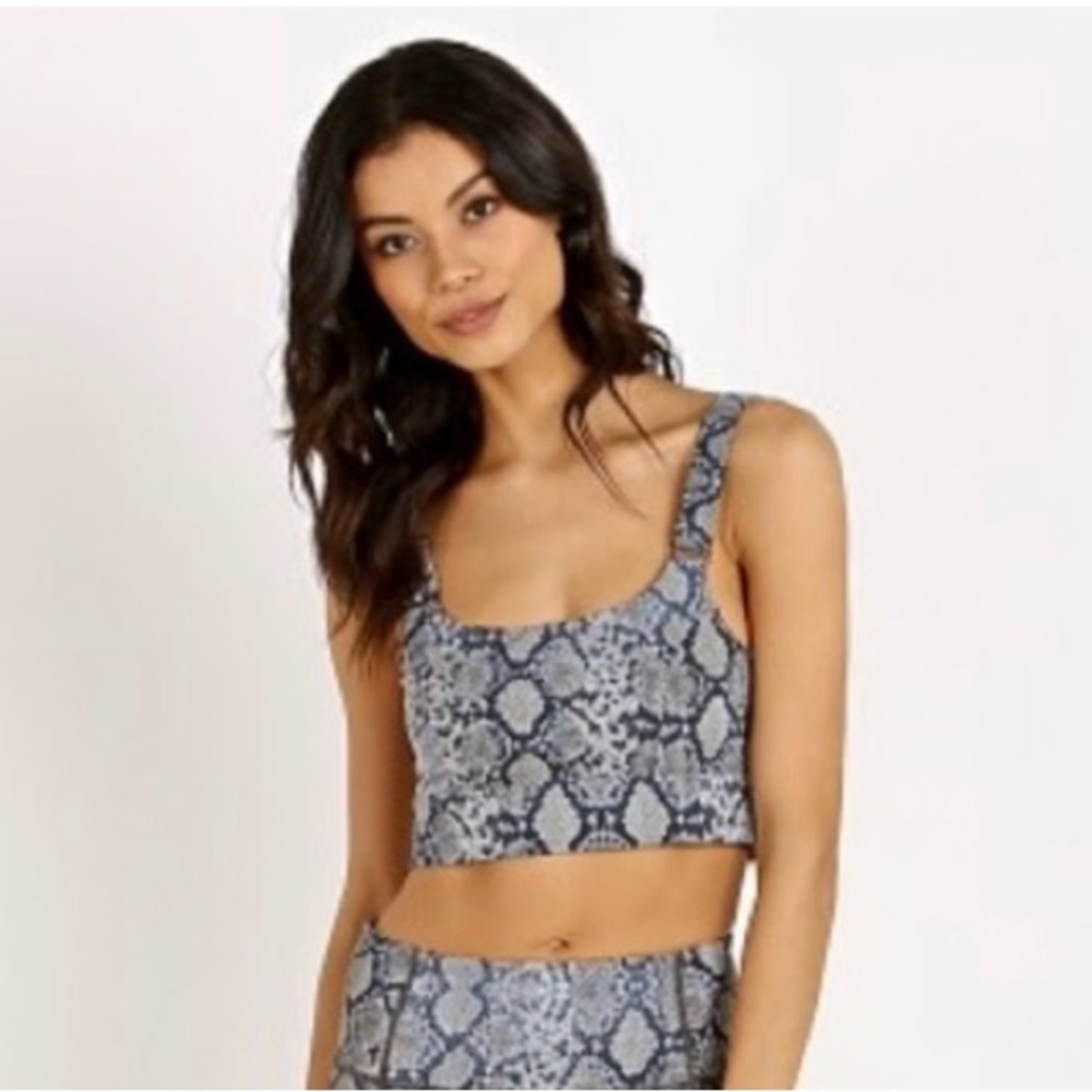 NWT Varley Sports Bra Python Snakeskin in Black and Gray Size XS